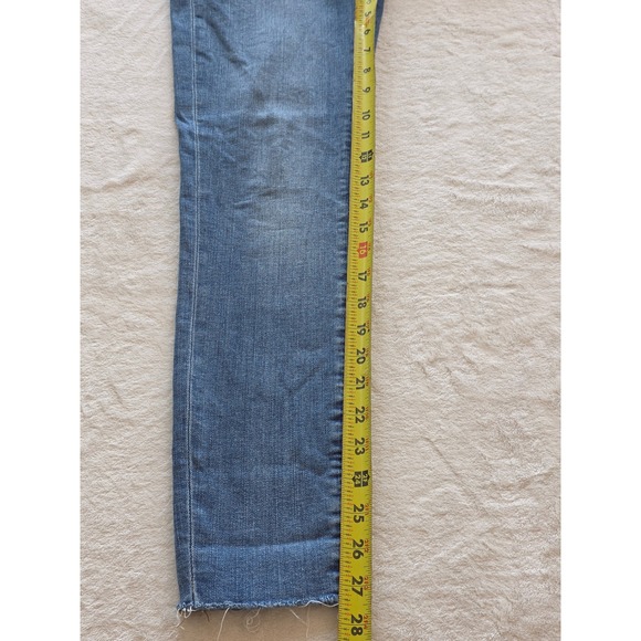 J.Crew High-Rise Skinny Jeans Medium Wash Button Fly Raw Hem Size 27 - Picture 4 of 7